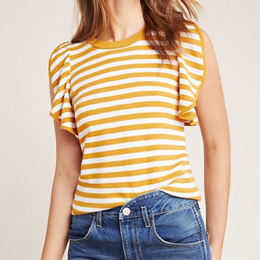 🍂 Anthropologie Striped Knit Top - XS Fall Colors🤎